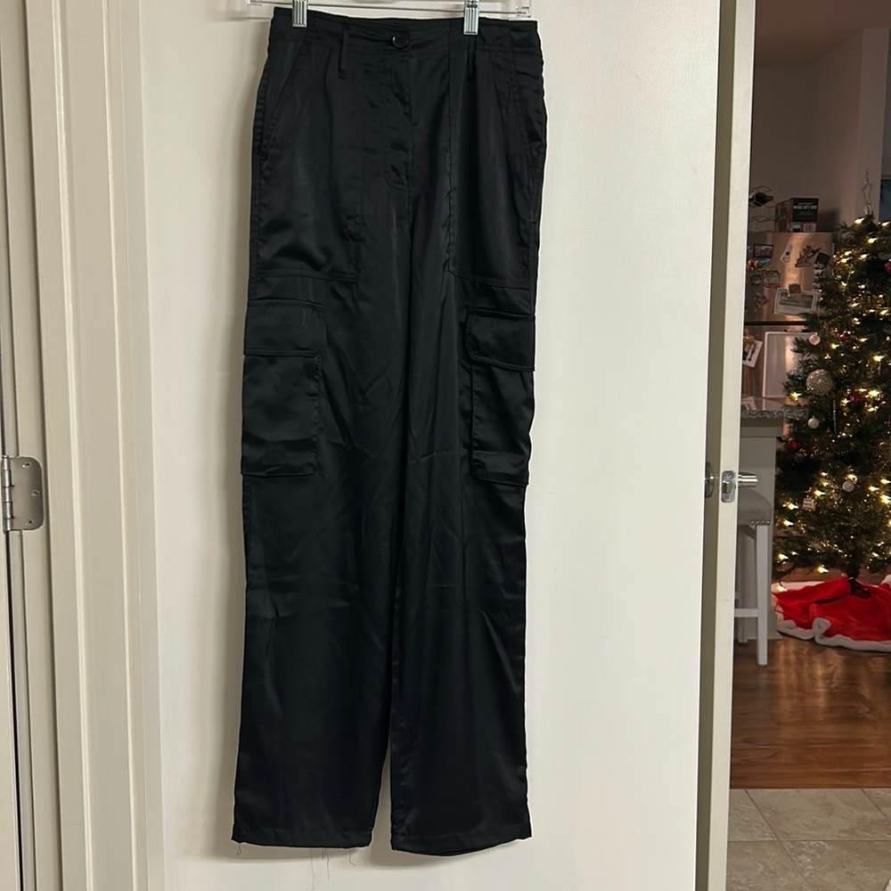 Black silk pants from boutique in SoHo